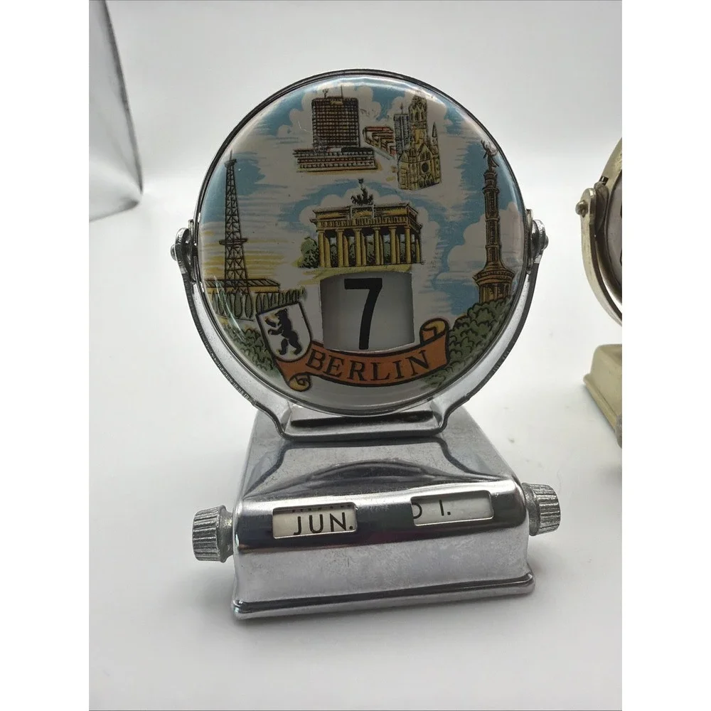 Two Vintage Berlin Germany Perpetual Desk Calendars Bear Souvenir West Berlin